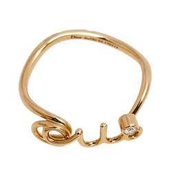 Dior Oui 1 Diamond 18k Rose Gold Ring Size 54