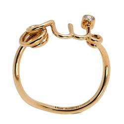 Dior Oui 1 Diamond 18k Rose Gold Ring Size 54