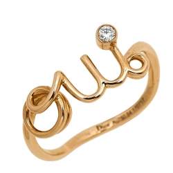 Dior Oui 1 Diamond 18k Rose Gold Ring Size 54