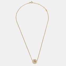 Dior Rose de Vents Mother of Pearl Diamond 18K Yellow Gold Pendant Necklace