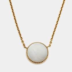 Dior Rose de Vents Mother of Pearl Diamond 18K Yellow Gold Pendant Necklace