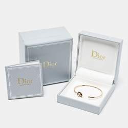 Dior Rose de Vents Onyx Diamond 18k Rose Gold Open Cuff Bracelet