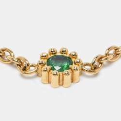 Dior Mimirose Emerald 18k Yellow Gold Ring Size 52