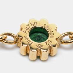 Dior Mimirose Emerald 18k Yellow Gold Ring Size 52
