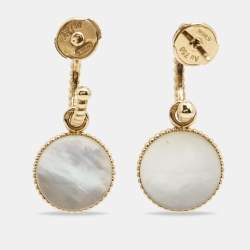 Dior Rose Des Vents Mother of Pearl Diamond 18k Yellow Gold Earrings