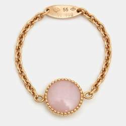 Dior Rose Des Vents Pink Opal Diamond 18k Rose Gold Ring Size 57