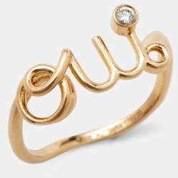 Dior Oui Diamond 18k Yellow Gold Ring Size 54