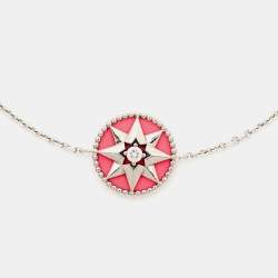 Dior Rose Des Vents Diamond Pink Ceramic Lacquer 18K White Gold Bracelet