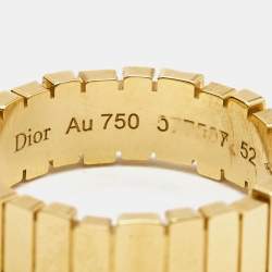 Dior Gem 18k Yellow Gold Band Ring Size 52