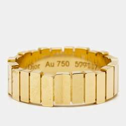 Dior Gem 18k Yellow Gold Band Ring Size 52