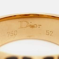 Dior Leopard Citrine Lacquer 18k Yellow Gold Ring Size 52