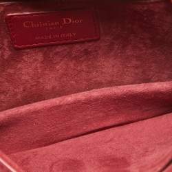 Pre Owned Dior Red Cannage Leather Small DiorAddict Shoulder Bag