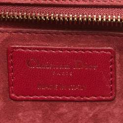Pre Owned Dior Red Cannage Leather Small DiorAddict Shoulder Bag