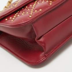 Pre Owned Dior Red Cannage Leather Small DiorAddict Shoulder Bag