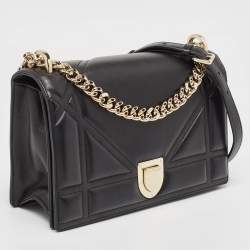 Dior Black Leather Medium Diorama Flap Shoulder Bag