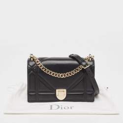 Dior Black Leather Medium Diorama Flap Shoulder Bag