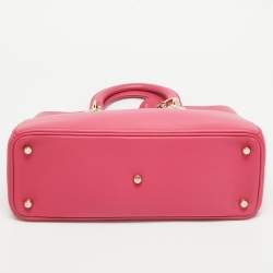 Pre Owned Dior Pink Leather Medium Diorissimo Shopper Tote