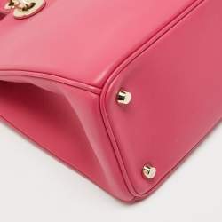 Pre Owned Dior Pink Leather Medium Diorissimo Shopper Tote