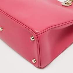 Pre Owned Dior Pink Leather Medium Diorissimo Shopper Tote