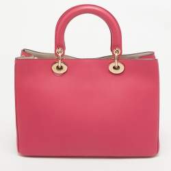 Pre Owned Dior Pink Leather Medium Diorissimo Shopper Tote