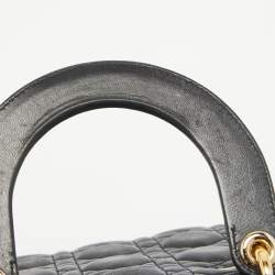 Pre Owned Dior Black Cannage Leather Small Lady Dior My ABCDior Bag