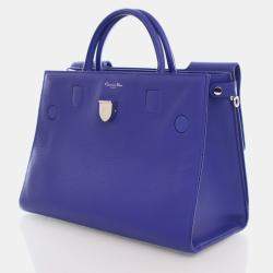 Dior Blue Leather Medium Diorever Top Handle Bag