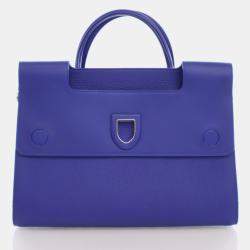 Dior Blue Leather Medium Diorever Top Handle Bag