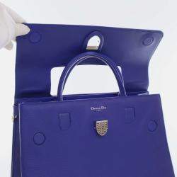 Dior Blue Leather Medium Diorever Top Handle Bag