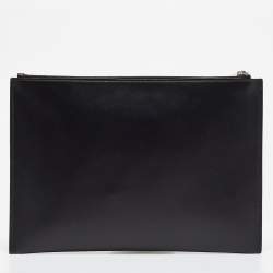 Dior Black Leather Logo Slim Pouch 