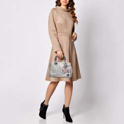 Dior Black/Silver Tweed and Leather Small Diorissimo Patch Tote