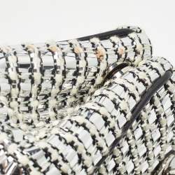 Dior Black/Silver Tweed and Leather Small Diorissimo Patch Tote