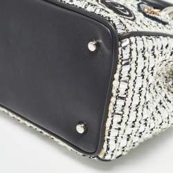 Dior Black/Silver Tweed and Leather Small Diorissimo Patch Tote
