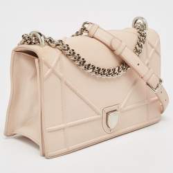 Dior Light Peach Leather Medium Diorama Flap Shoulder Bag