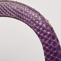 Pre Owned Dior Purple Python Medium Lady Dior Tote