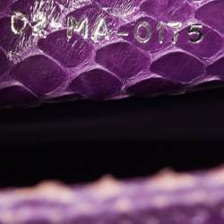 Pre Owned Dior Purple Python Medium Lady Dior Tote