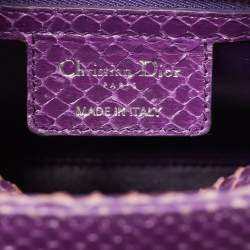 Pre Owned Dior Purple Python Medium Lady Dior Tote