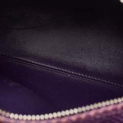 Pre Owned Dior Purple Python Medium Lady Dior Tote