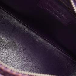 Pre Owned Dior Purple Python Medium Lady Dior Tote