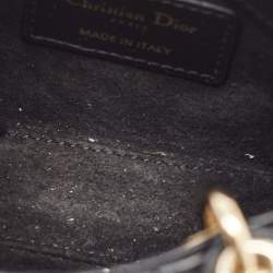 Pre Owned Dior Black Cannage Leather Micro Lady Dior Tote