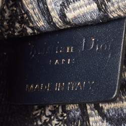 Pre Owned Dior Navy Blue Oblique Canvas Mini Book Tote