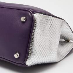 Pre Owned Dior Multicolor Leather and Python Medium Diorissimo Shopper Tote