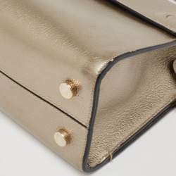 Pre Owned Dior Light Gold Leather Mini Diorever Tote