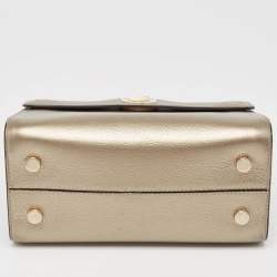 Pre Owned Dior Light Gold Leather Mini Diorever Tote