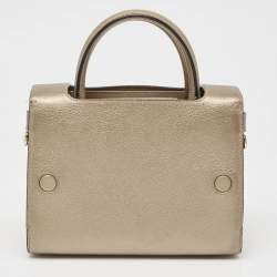 Pre Owned Dior Light Gold Leather Mini Diorever Tote