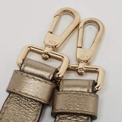 Pre Owned Dior Light Gold Leather Mini Diorever Tote