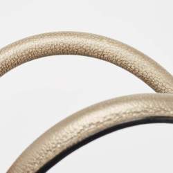 Pre Owned Dior Light Gold Leather Mini Diorever Tote