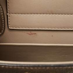 Pre Owned Dior Light Gold Leather Mini Diorever Tote