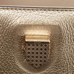 Pre Owned Dior Light Gold Leather Mini Diorever Tote