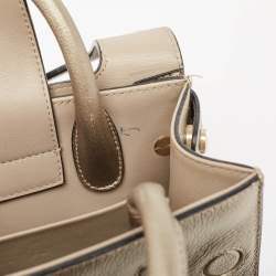 Pre Owned Dior Light Gold Leather Mini Diorever Tote