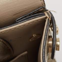 Pre Owned Dior Light Gold Leather Mini Diorever Tote